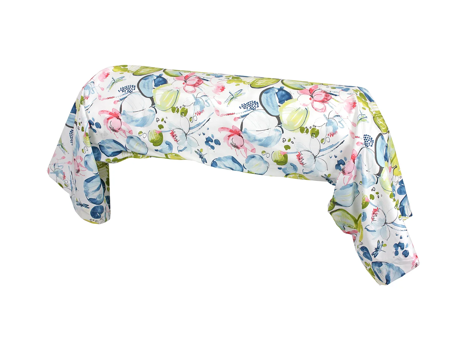 Taie de traversin 240x43 cm percale coton NENUPHAR aqua