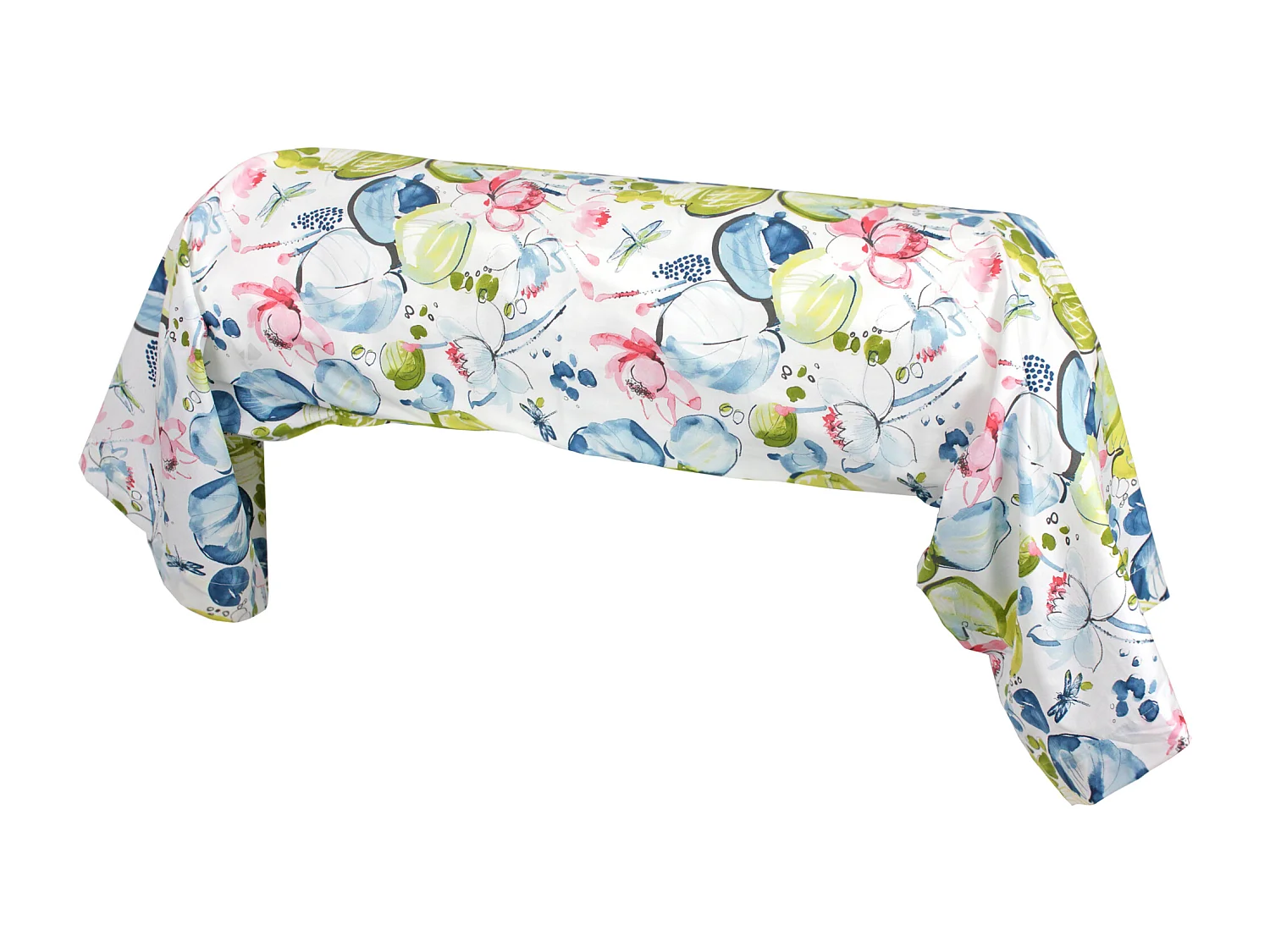 Taie de traversin 240x43 cm percale coton NENUPHAR aqua