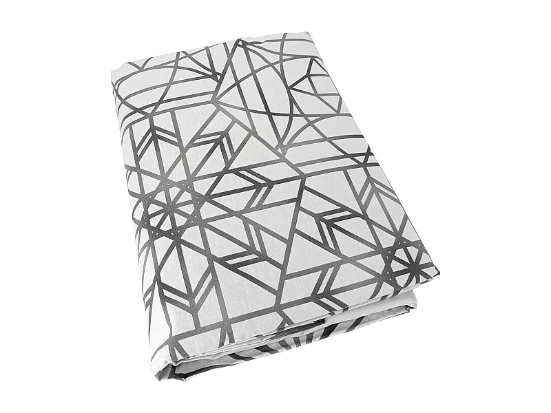 Housse de couette 140x200 cm percale coton GABRIELLE gris jais