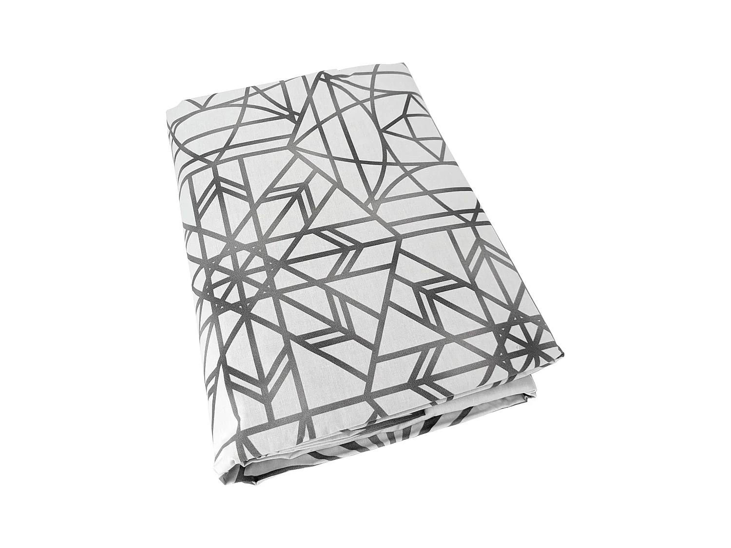 Housse de couette 140x200 cm percale coton GABRIELLE gris jais