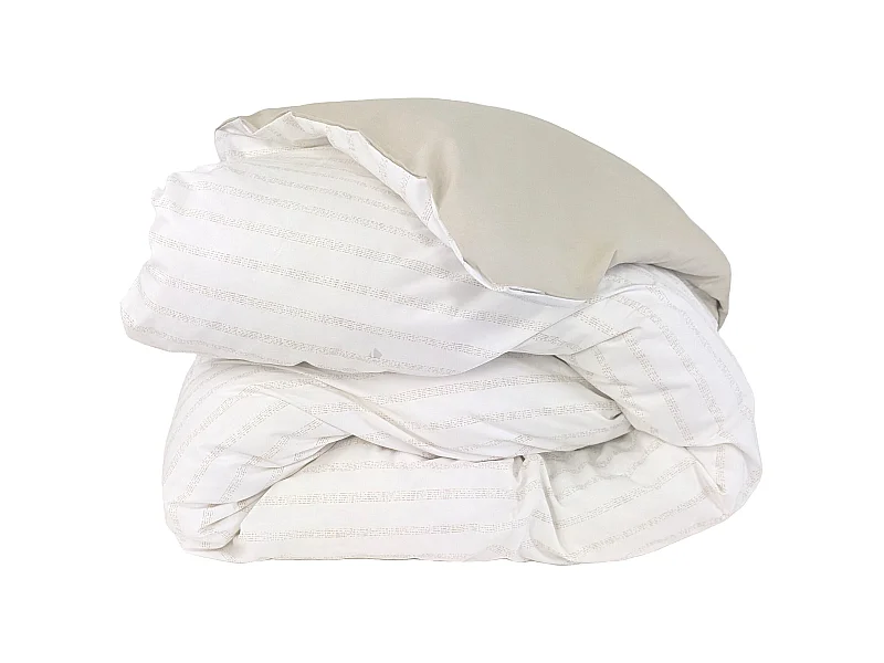 Housse de couette 140x200 cm percale coton GABY beige Lin