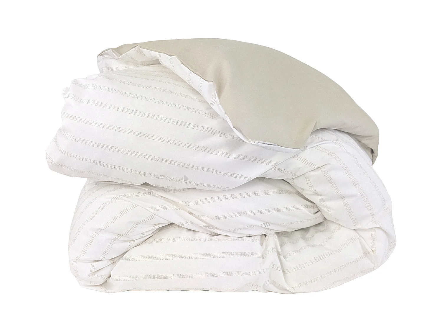 Housse de couette 140x200 cm percale coton GABY beige Lin