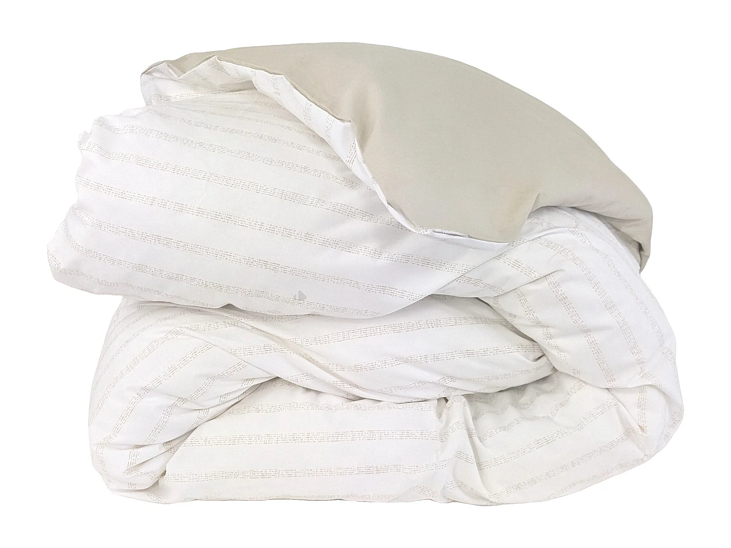 Housse de couette 140x200 cm percale coton GABY beige Lin
