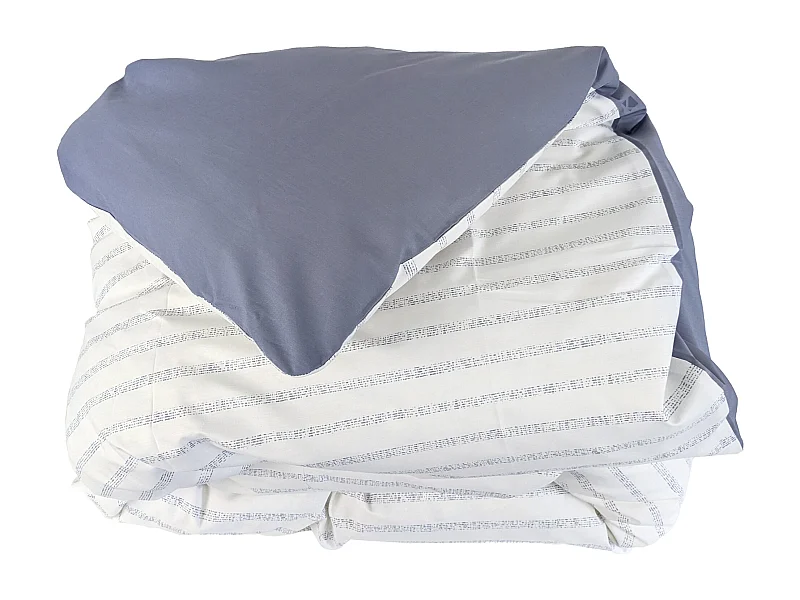 Housse de couette 140x200 cm percale coton GABY bleu Baltique