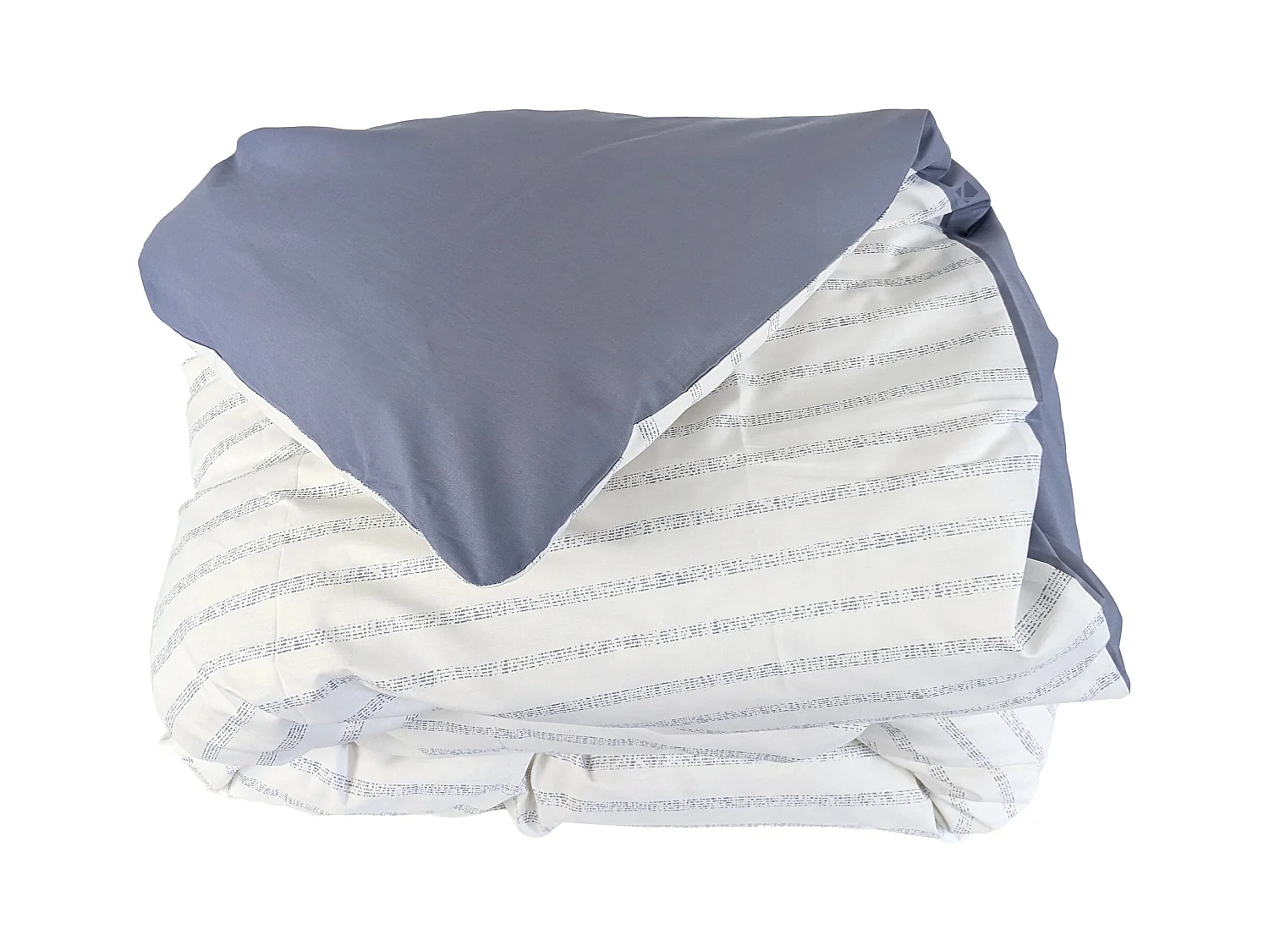 Housse de couette 140x200 cm percale coton GABY bleu Baltique