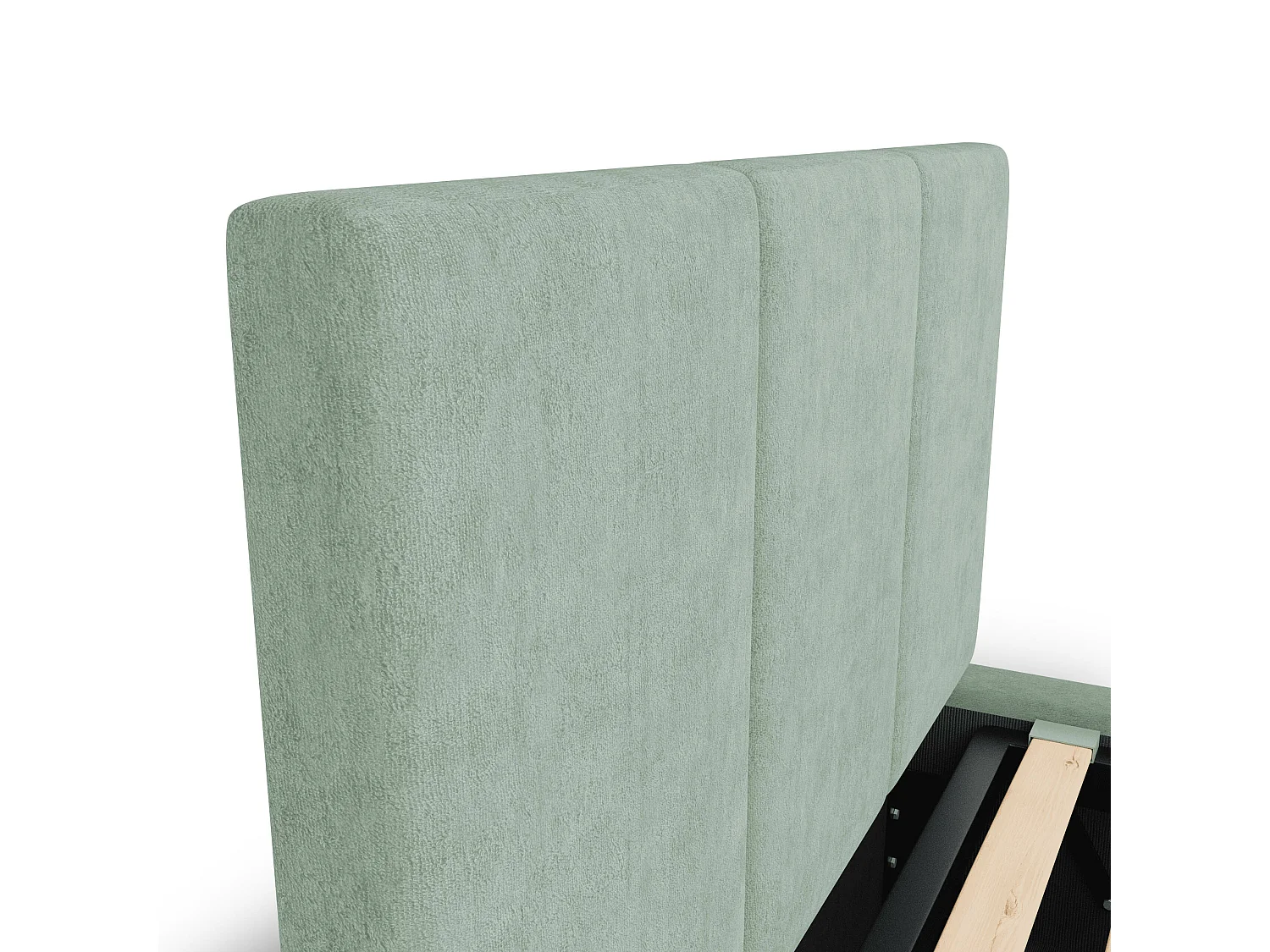 Bed Gestoffeerd 90cm x 200cm Enkel Met Opbergruimte Mintgroen