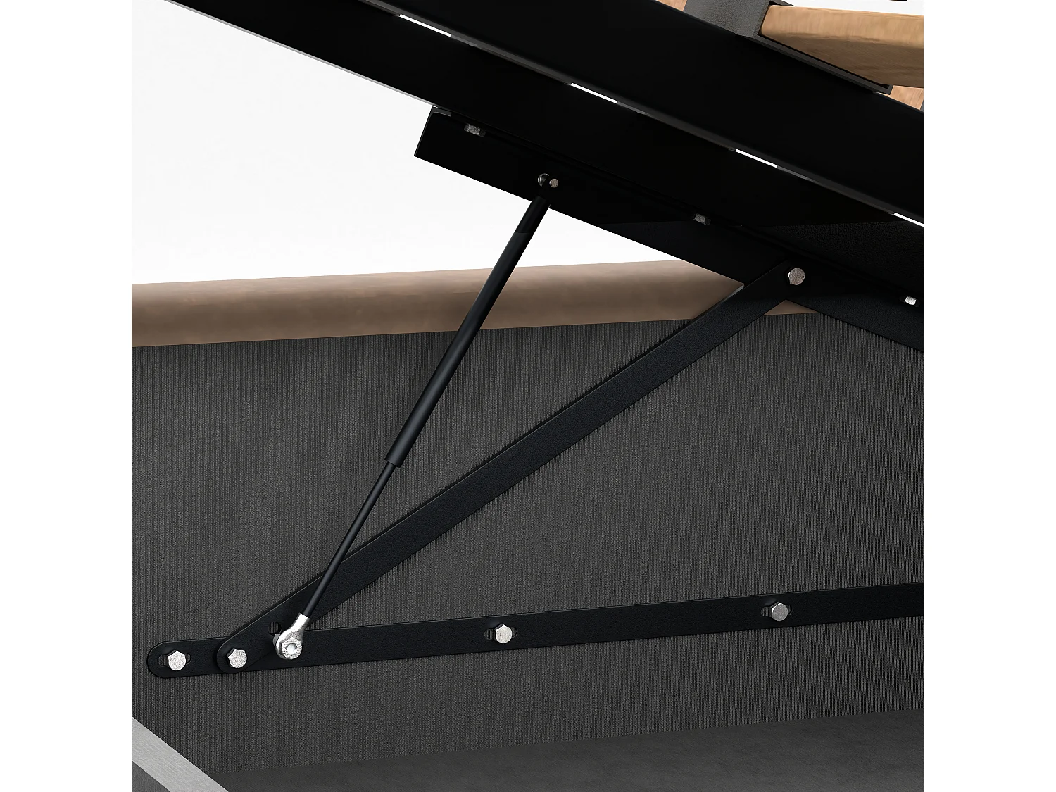 Bed Gestoffeerd 140cm x 200cm Dubbel Met Opbergruimte Bruin Voor De Slaapkamer