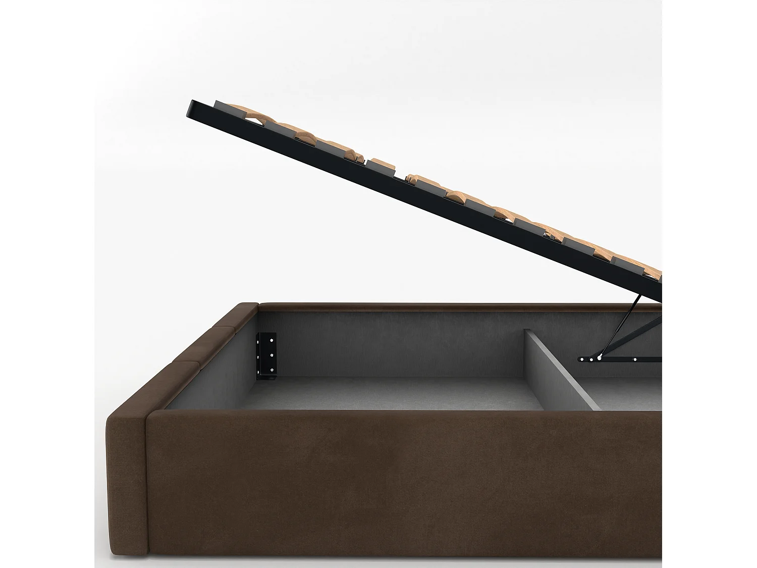 Bed Gestoffeerd 160cm x 200cm Dubbel Met Opbergruimte Bruin Voor De Slaapkamer