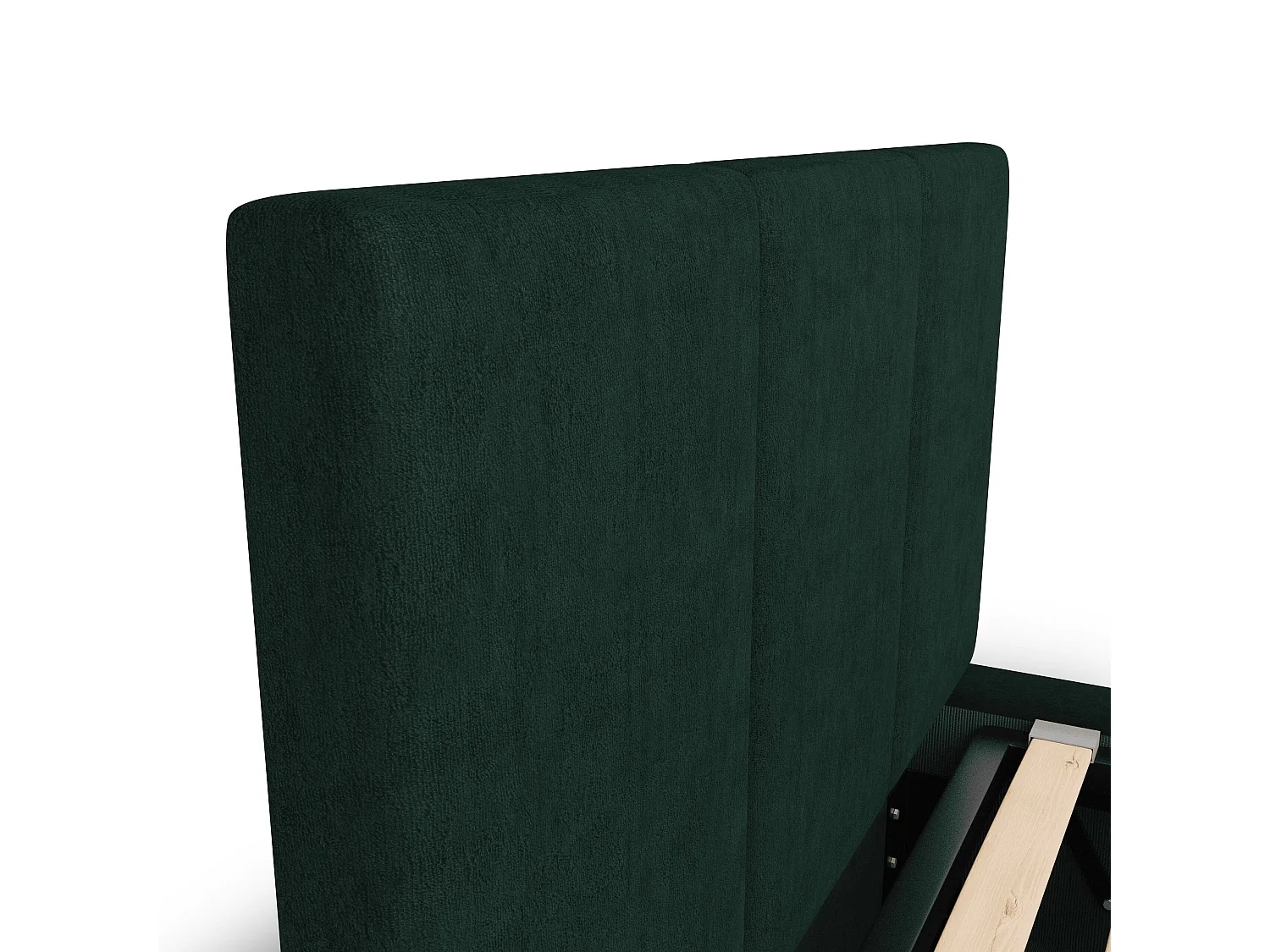 Bed Gestoffeerd 90cm x 200cm Enkel Met Opbergruimte Flessengroen