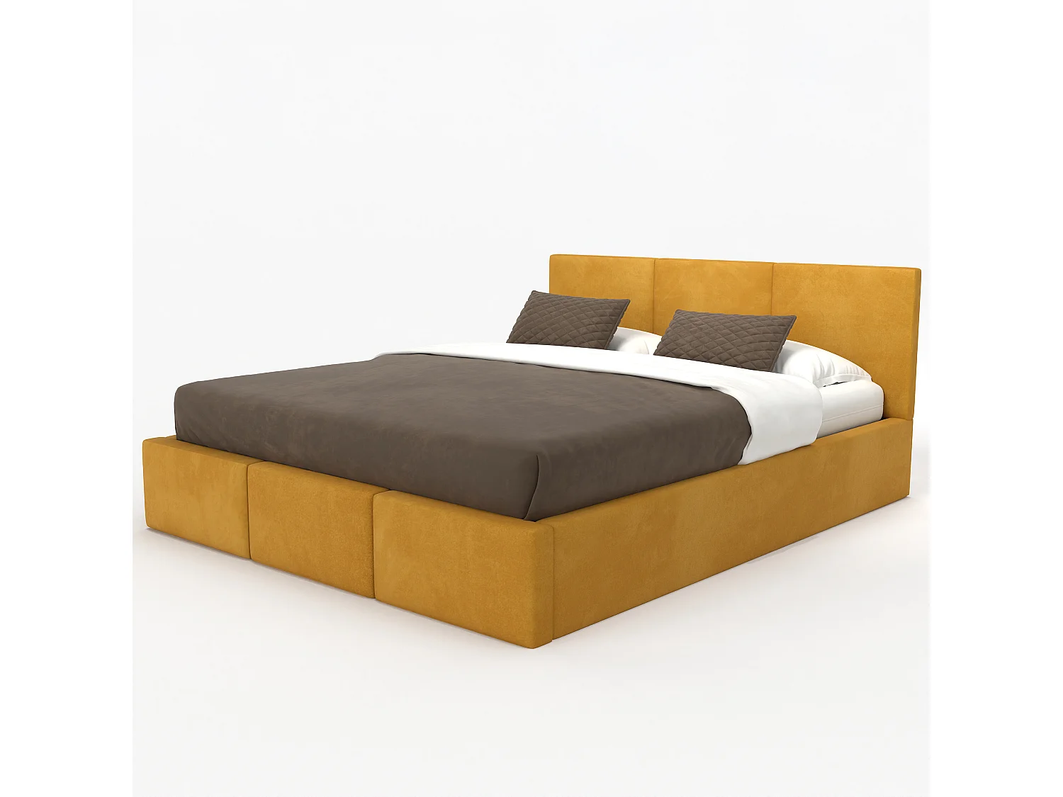 Muralo POLSTERBETT für Schlafzimmer Polsterbett mit Bettkasten und Gasdruckfeder Bett mit Polsterkopfteil Doppelbett 180x200 Bett mit Stauraum Gelb