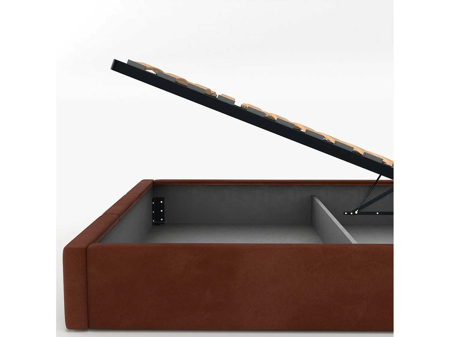 Muralo POLSTERBETT für Schlafzimmer Polsterbett mit Bettkasten und Gasdruckfeder Bett mit Polsterkopfteil Einzelbett 90x200 Bett mit Stauraum Honigfarbe