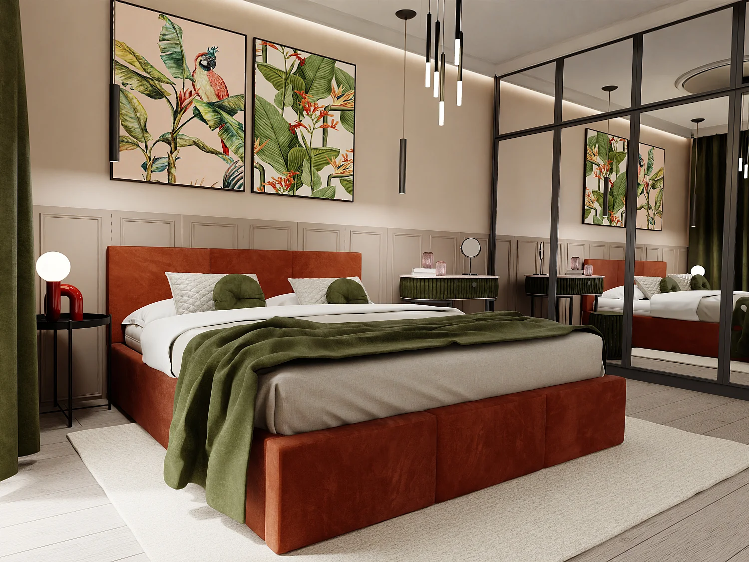 Bed Gestoffeerd Voor De Slaapkamer 140cm x 200cm Dubbel Met Opbergruimte In Honingkleur