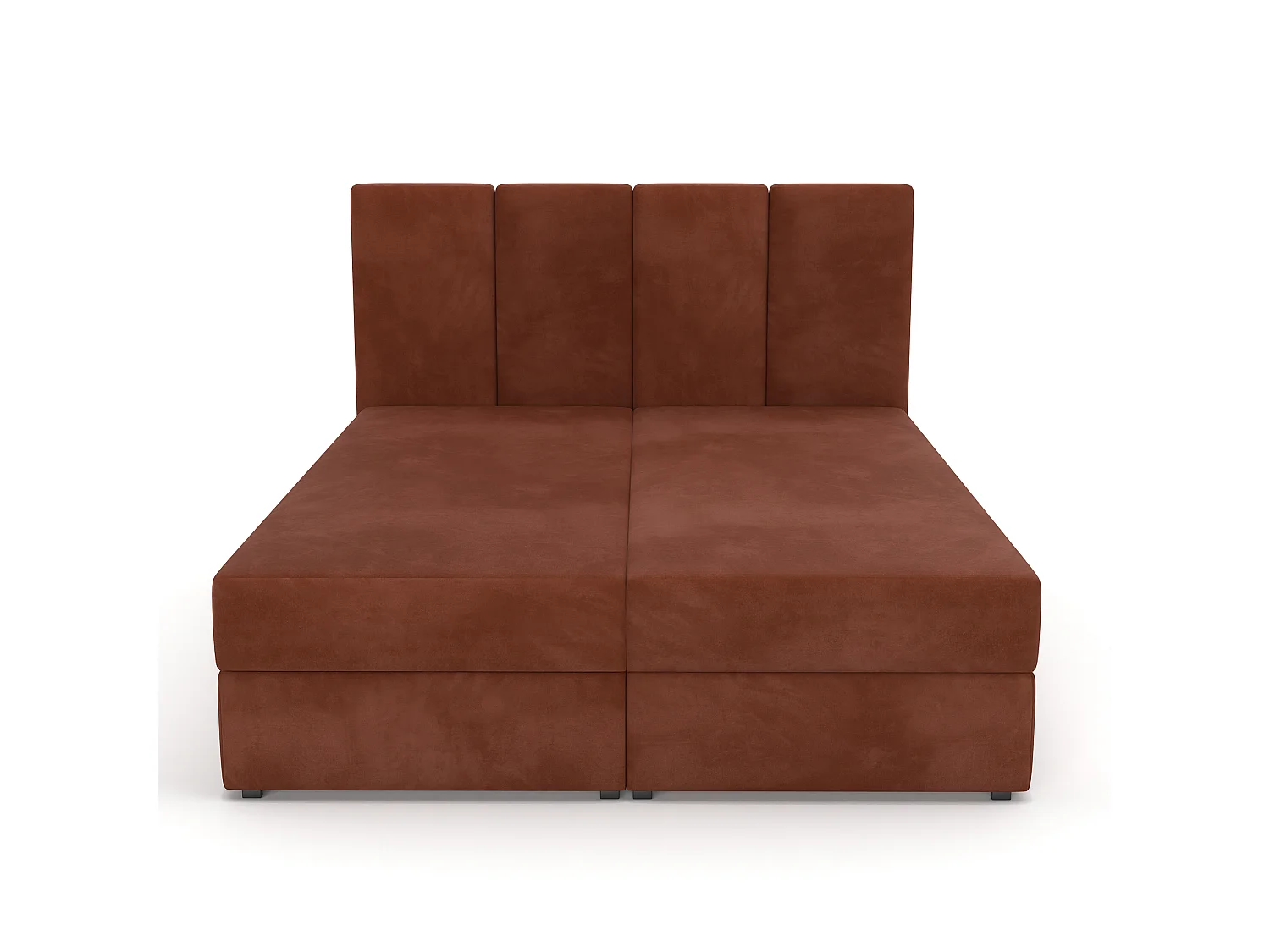 Muralo KONTINENTALBETT für Schlafzimmer Polsterbett mit zwei Bettkasten Bett mit Polsterkopfteil Doppelbett 160x200 Bett mit Stauraum Honigfarbe