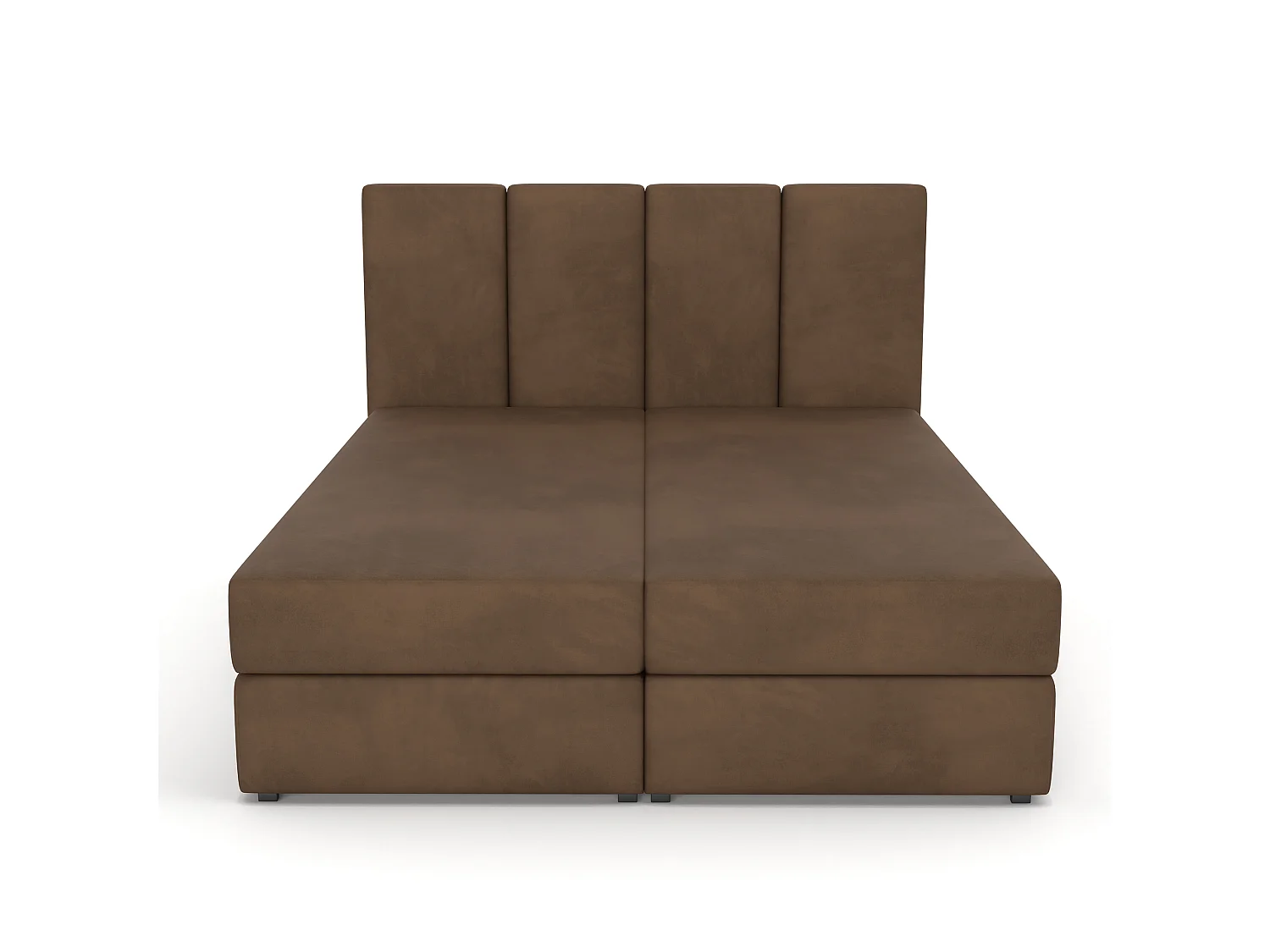 Bed Continentaal 140x200 cm Gestoffeerd Dubbel Met Matras Bruin Velours Magic Velvet