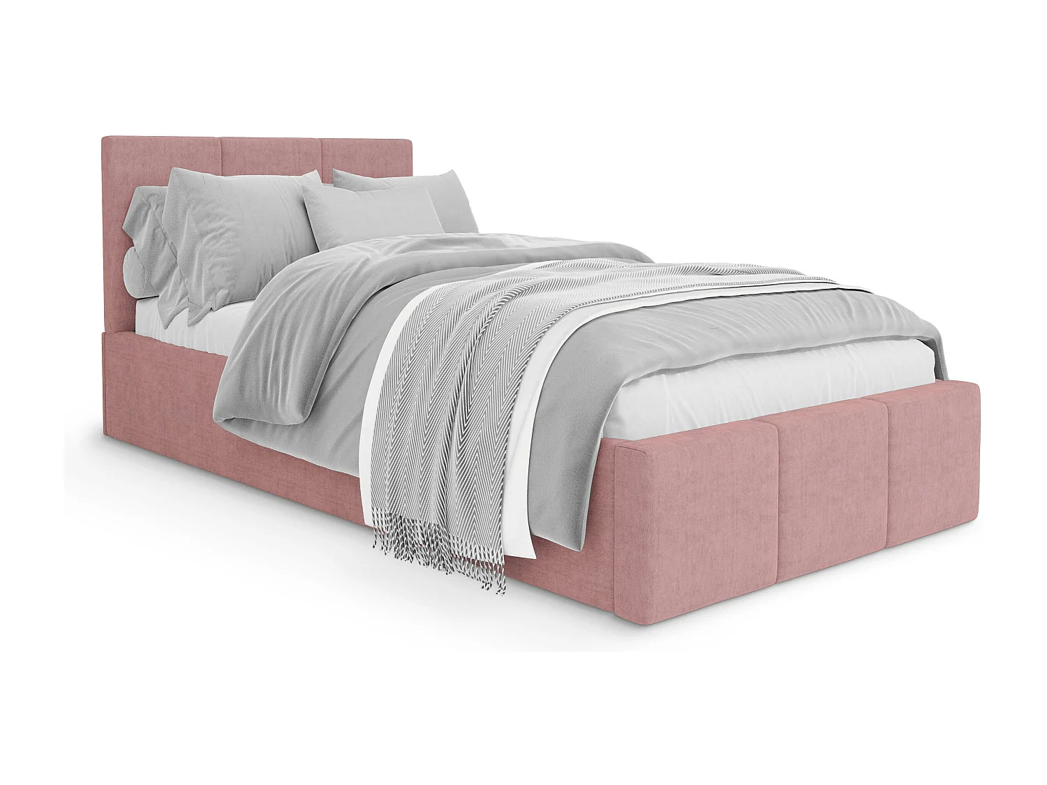 Muralo POLSTERBETT für Schlafzimmer Polsterbett mit Bettkasten und Gasdruckfeder Bett mit Polsterkopfteil Einzelbett 90x200 Bett mit Stauraum Rosa