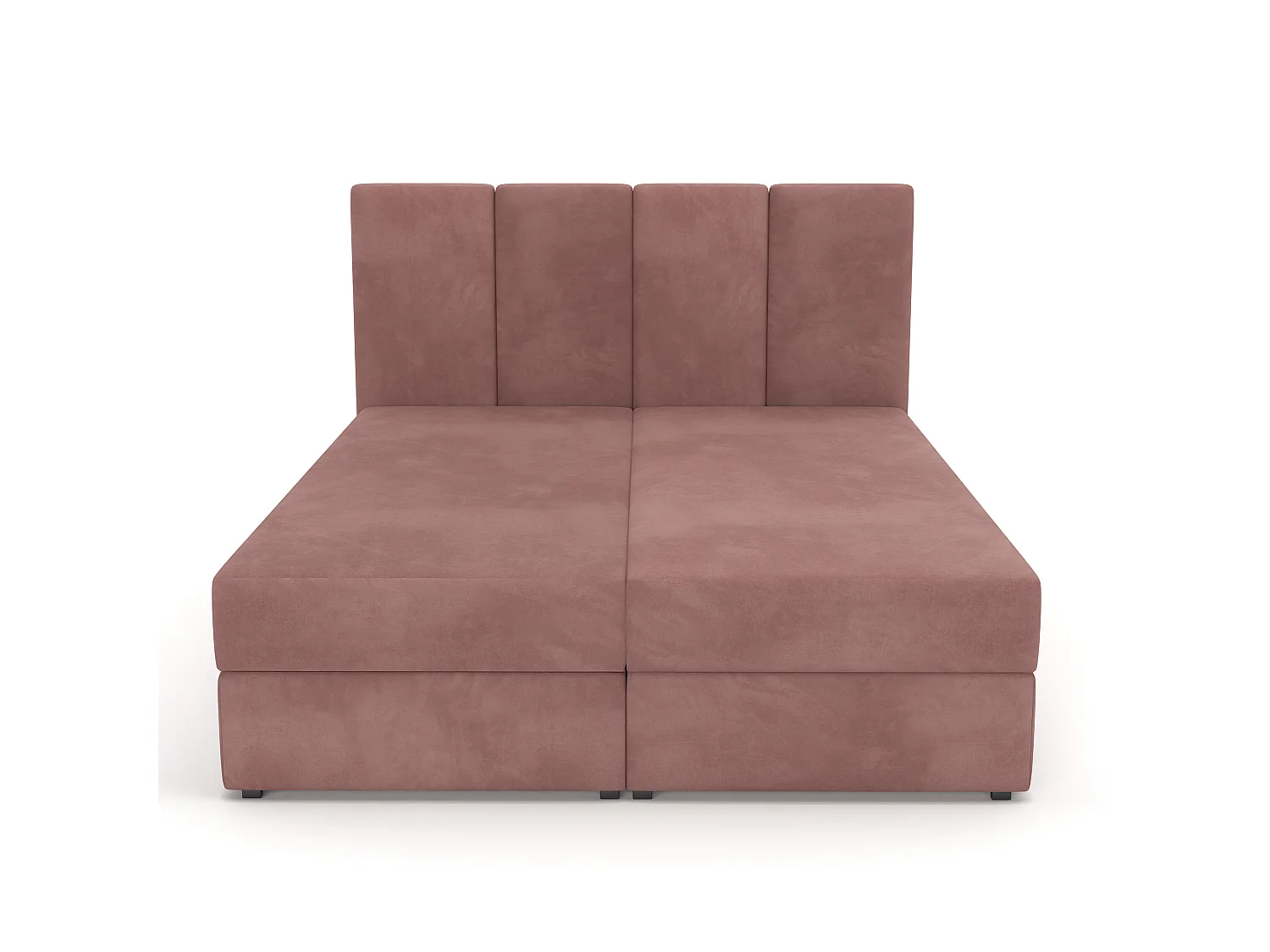 Muralo KONTINENTALBETT für Schlafzimmer Polsterbett mit zwei Bettkasten Bett mit Polsterkopfteil Doppelbett 180x200 Bett mit Stauraum Altrosa