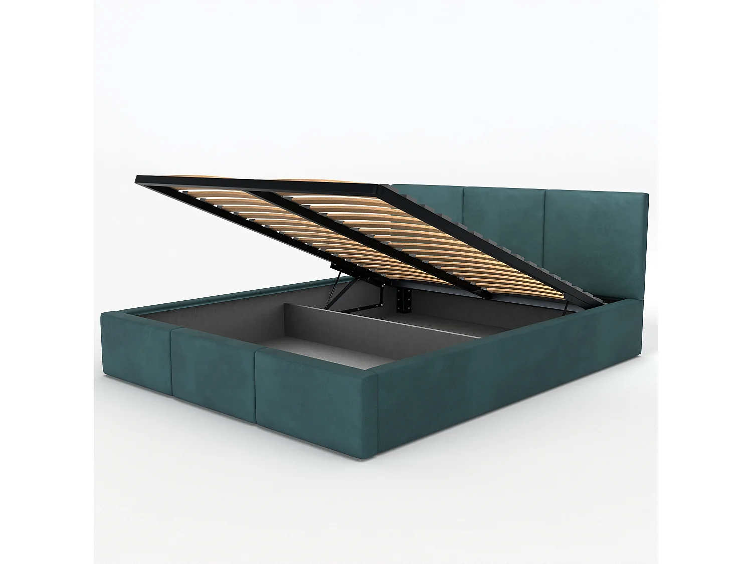Bed Gestoffeerd Voor Slaapkamer 180cm x 200cm Met Opbergruimte Dubbel Turkoois