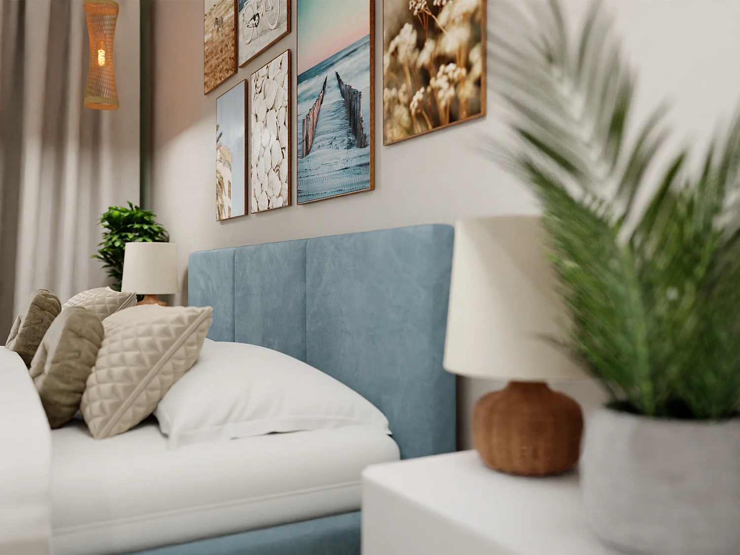 Bed Gestoffeerd Voor Slaapkamer 140cm x 200cm Dubbel Met Opbergruimte Zee Groen