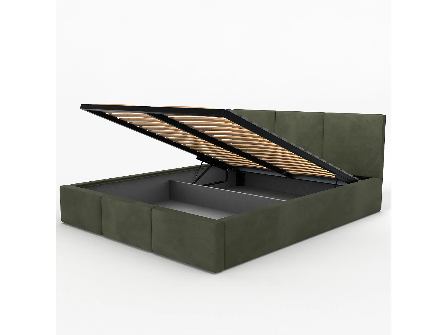 Bed Gestoffeerd Voor De Slaapkamer 160cm x 200cm Dubbel Met Opbergruimte In Khaki