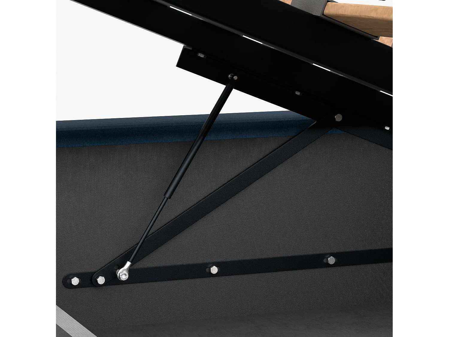 Bed Gestoffeerd 90cm x 200cm Enkel Met Opbergruimte Marineblauw