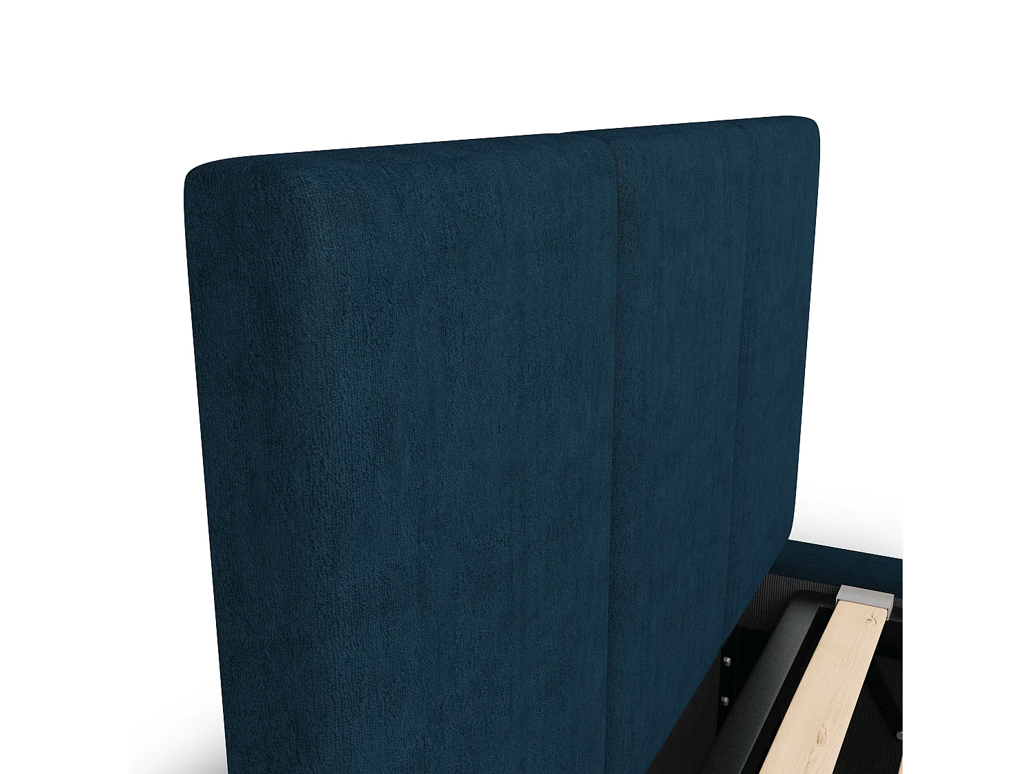 Bed Gestoffeerd 90cm x 200cm Enkel Met Opbergruimte Marineblauw