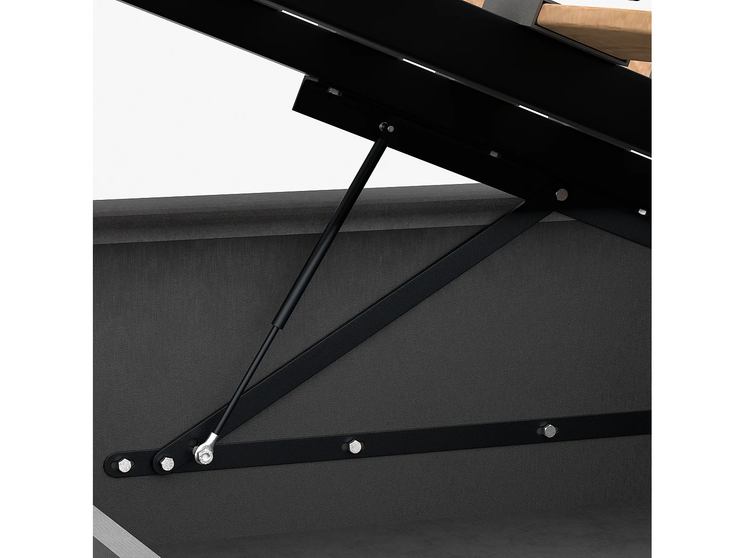 Bed Gestoffeerd Voor Slaapkamer 120cm x 200cm Met Opbergruimte Dubbel Grafiet