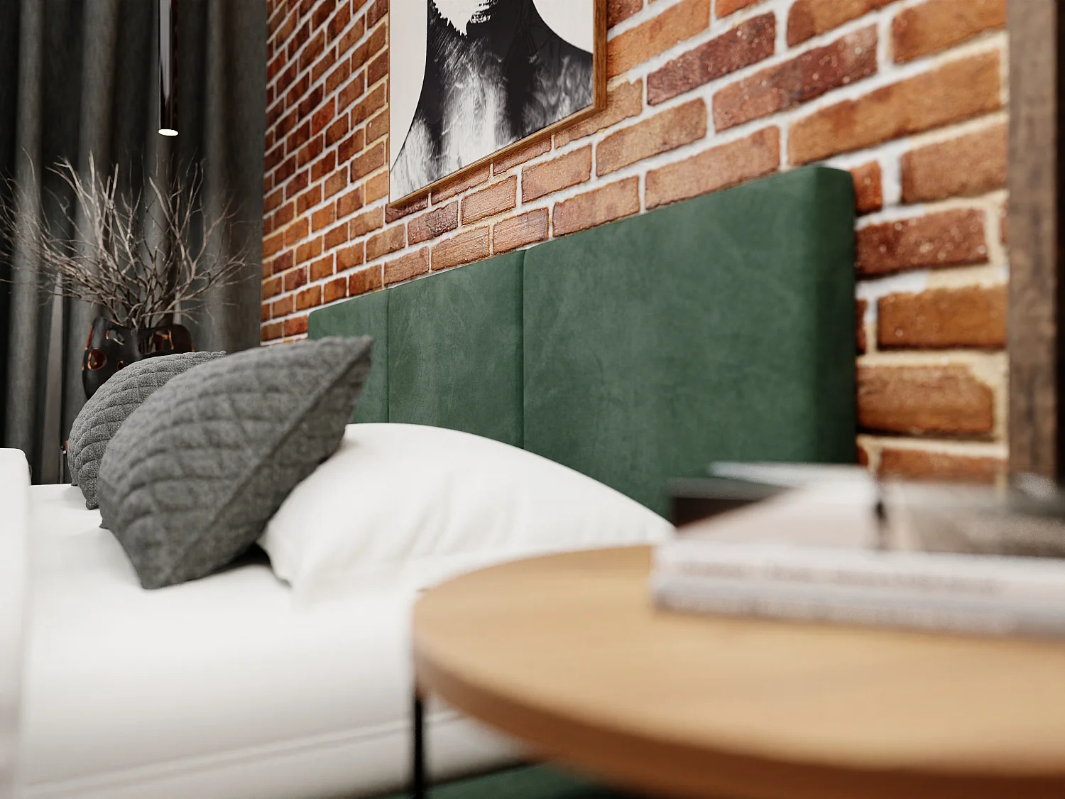 Bed Gestoffeerd Voor De Slaapkamer 160cm x 200cm Dubbel Met Opbergruimte In Flessengroen