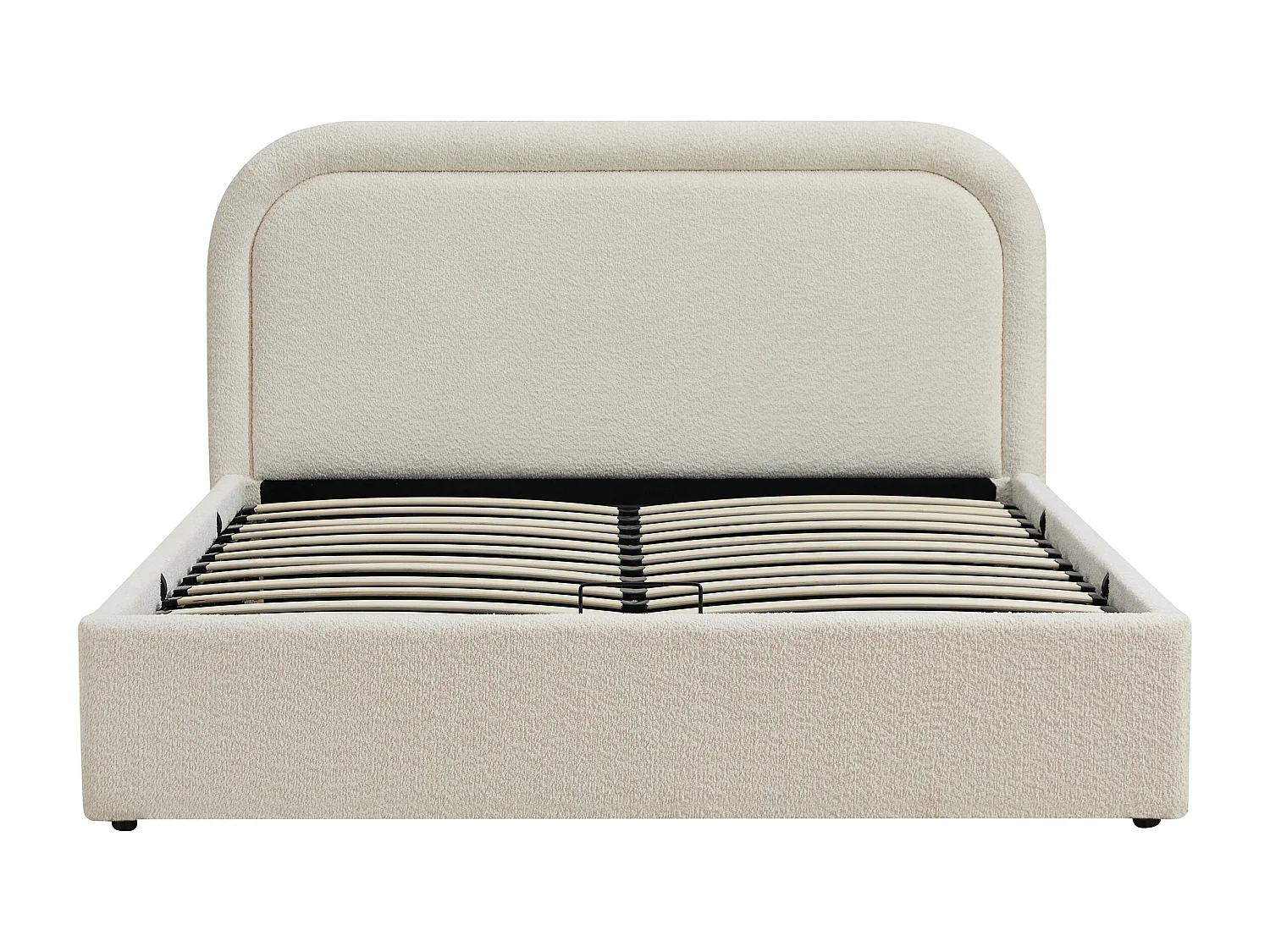 Lit coffre 140 x 190 cm - Tissu bouclette - Beige + Matelas – FIDOZIA