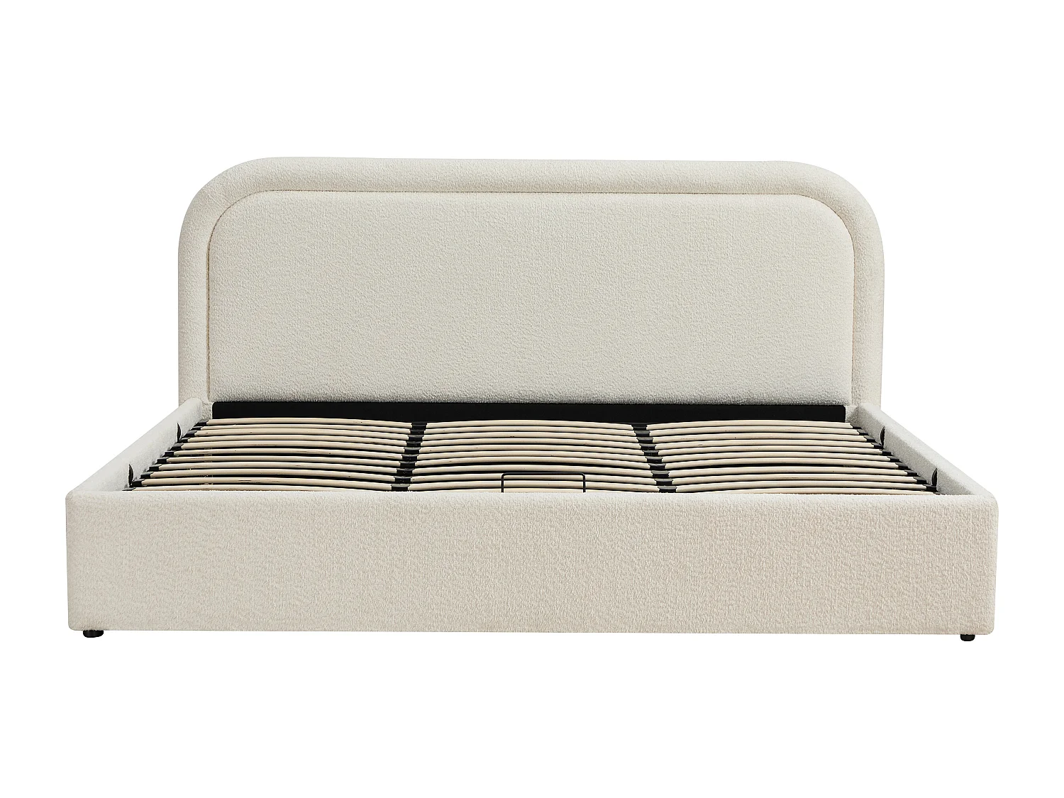 Lit coffre 180 x 200 cm - Tissu bouclette - Beige + Matelas – FIDOZIA