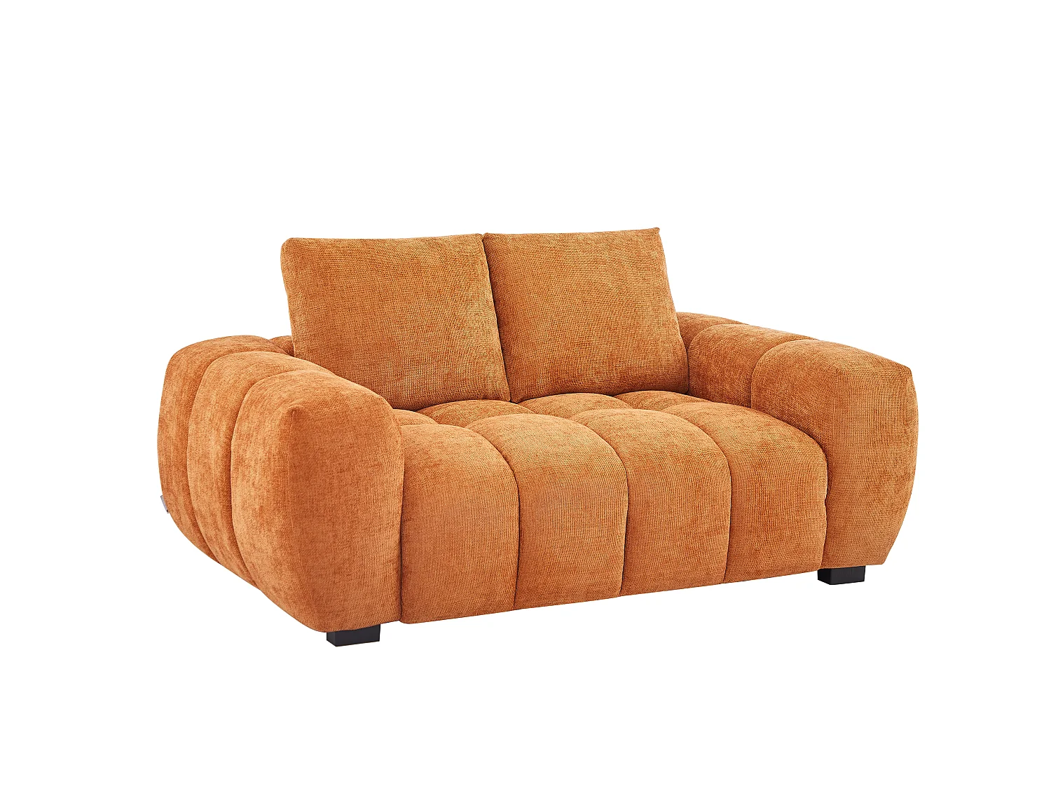 Canapé 2 places et 3 places en tissu texturé terracotta BERENIA