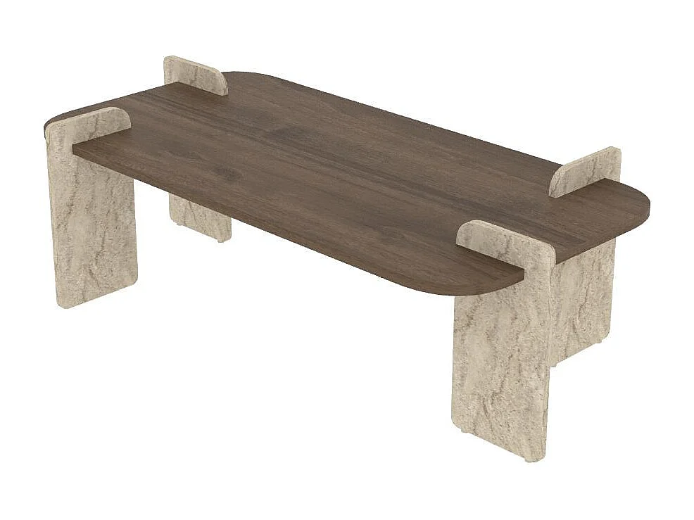 Table basse en bois "Leapiri" - 120 x 60 x 35 cm - Marron
