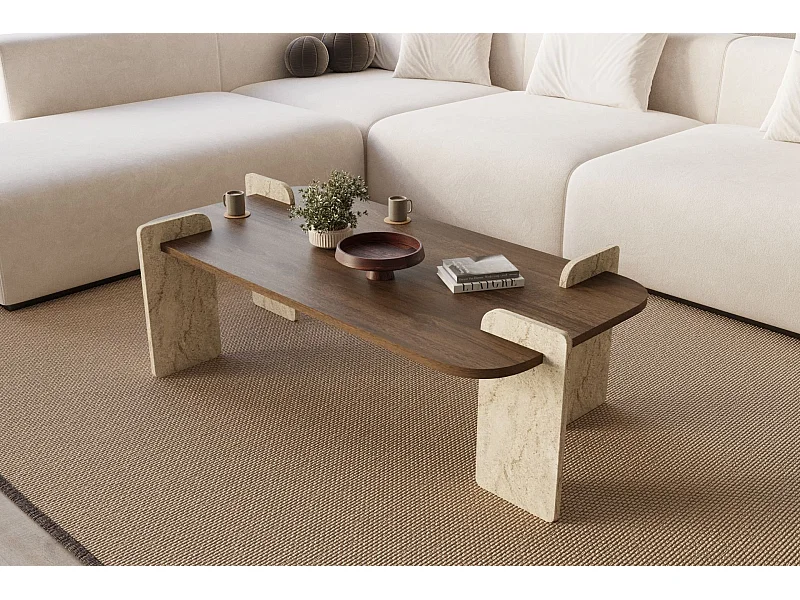 Table basse en bois "Leapiri" - 120 x 60 x 35 cm - Marron
