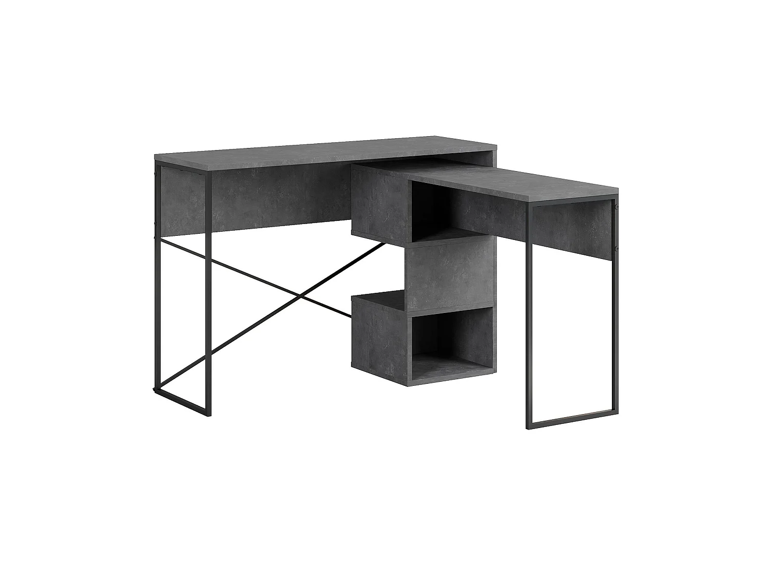 Moderne Grijze Houten Modulaire Bureau "Badau" - 110 x 102 x 77 cm - Elegant Design