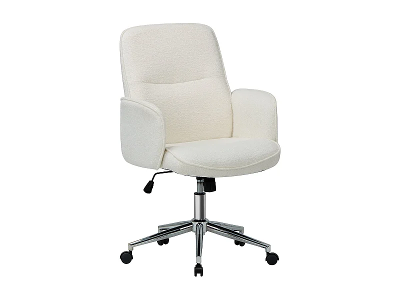 Chaise de bureau ergonomique à dossier haut en forme de coquille, hauteur réglable, beige