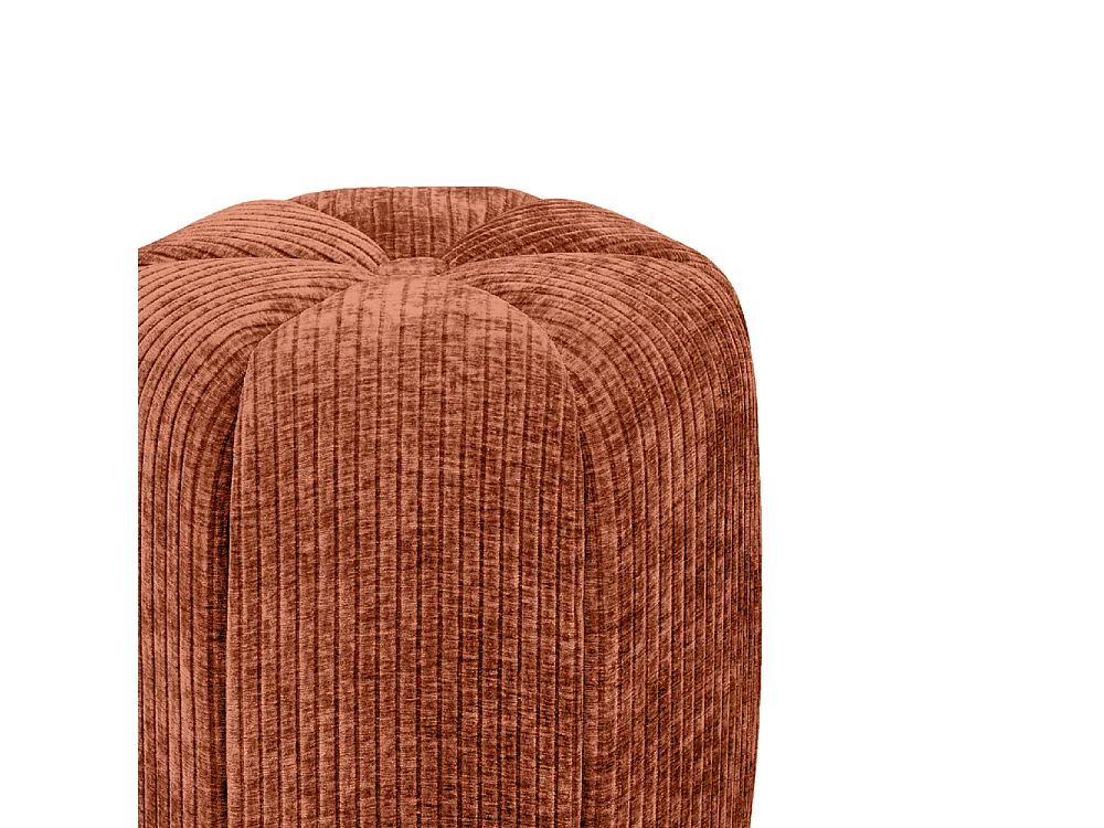 Flower - Pouf rond en velours côtelé ø38cm - Terracotta