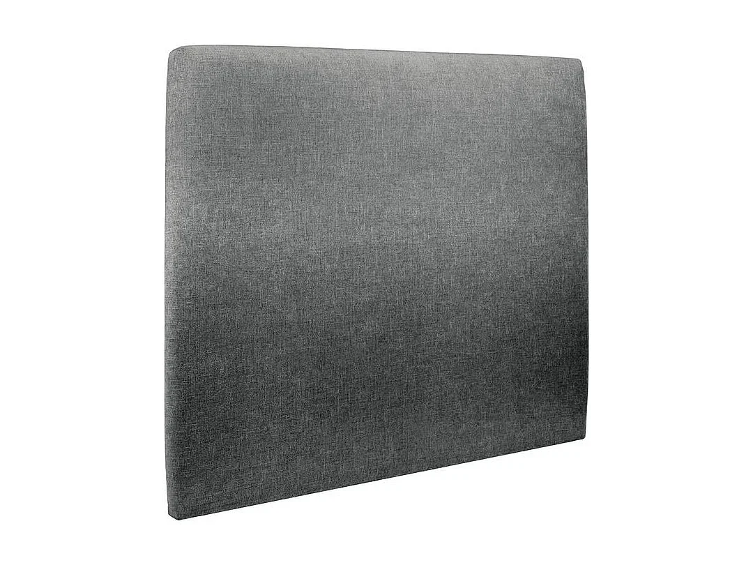 Lit 140x200cm avec tête de lit tapissier tissu et sommier kit gris anthracite - Hauteur totale : 29cm