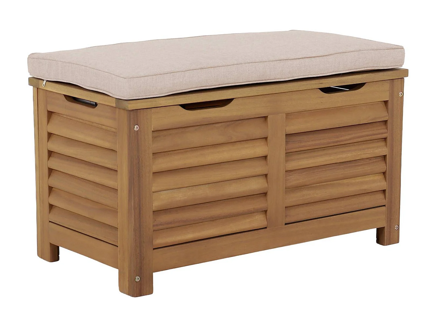 Cassapanca da giardino in legno di acacia con pistoni, 63l, marrone