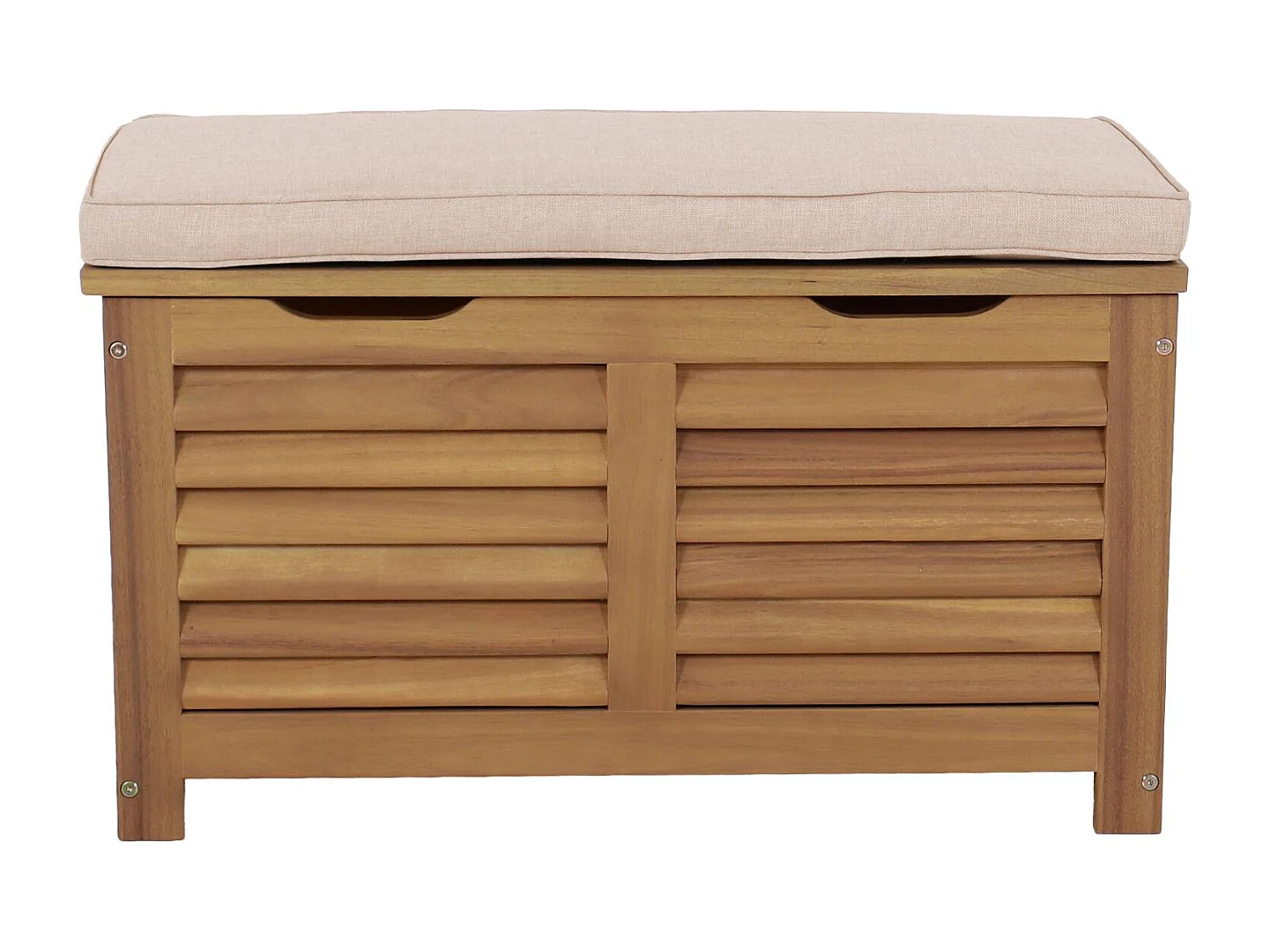 Cassapanca da giardino in legno di acacia con pistoni, 63l, marrone