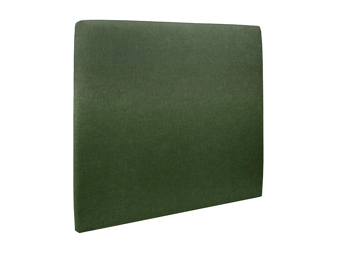 Lit 180x200cm avec tête de lit tapissier tissu et sommier kit vert - Hauteur totale : 29cm
