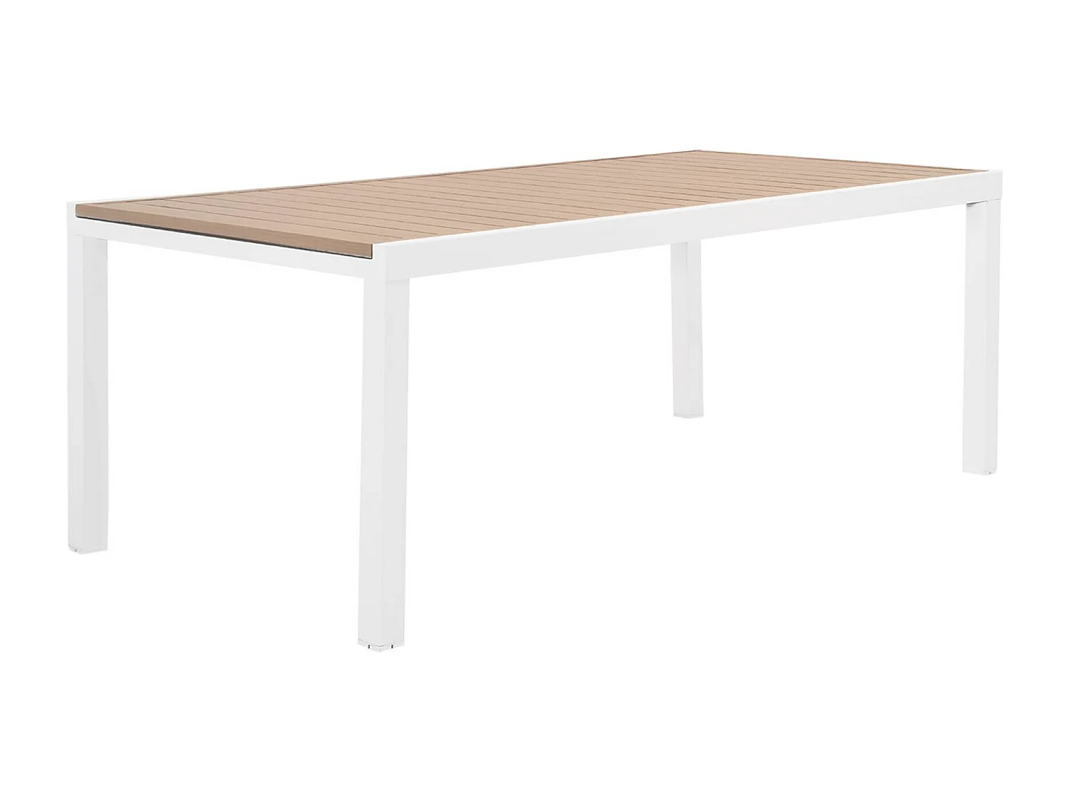 Table de jardin extensible aluminium + 10 assises blanc - Elora / Amara