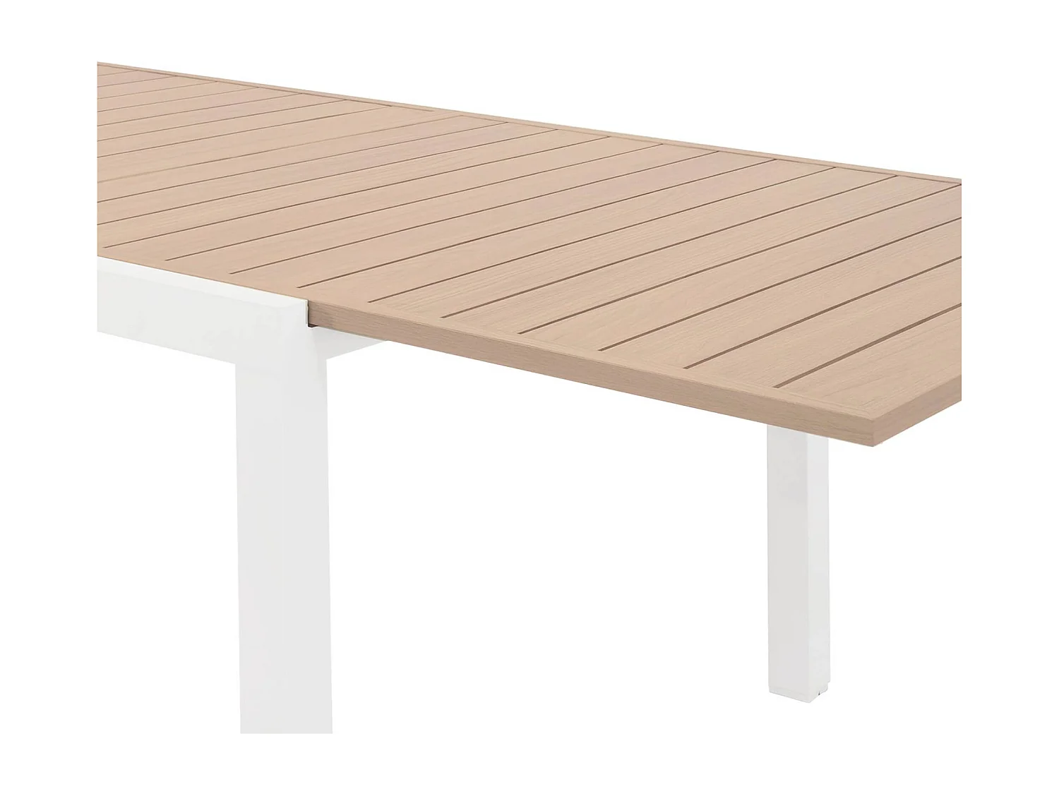 Table de jardin extensible aluminium + 10 assises blanc - Elora / Amara