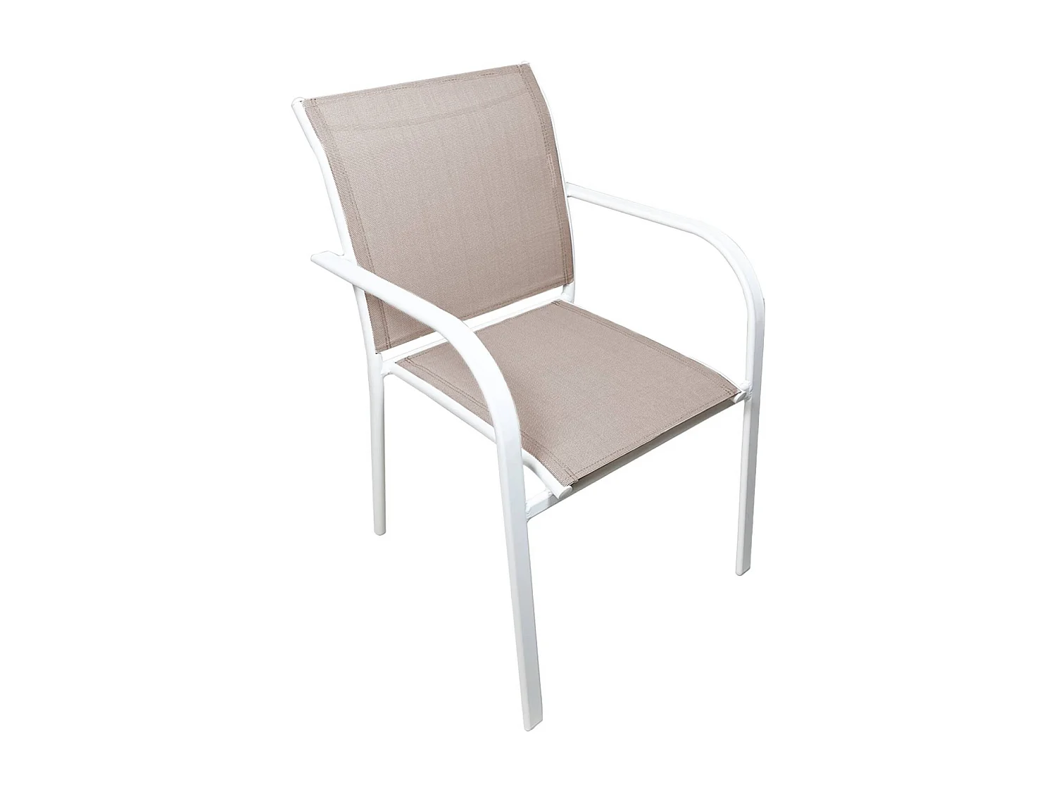 Table de jardin extensible aluminium + 10 assises blanc - Elora / Amara