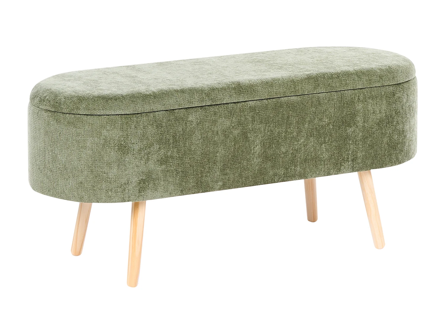 Banc de rangement en tissu vert OKLAHOMA
