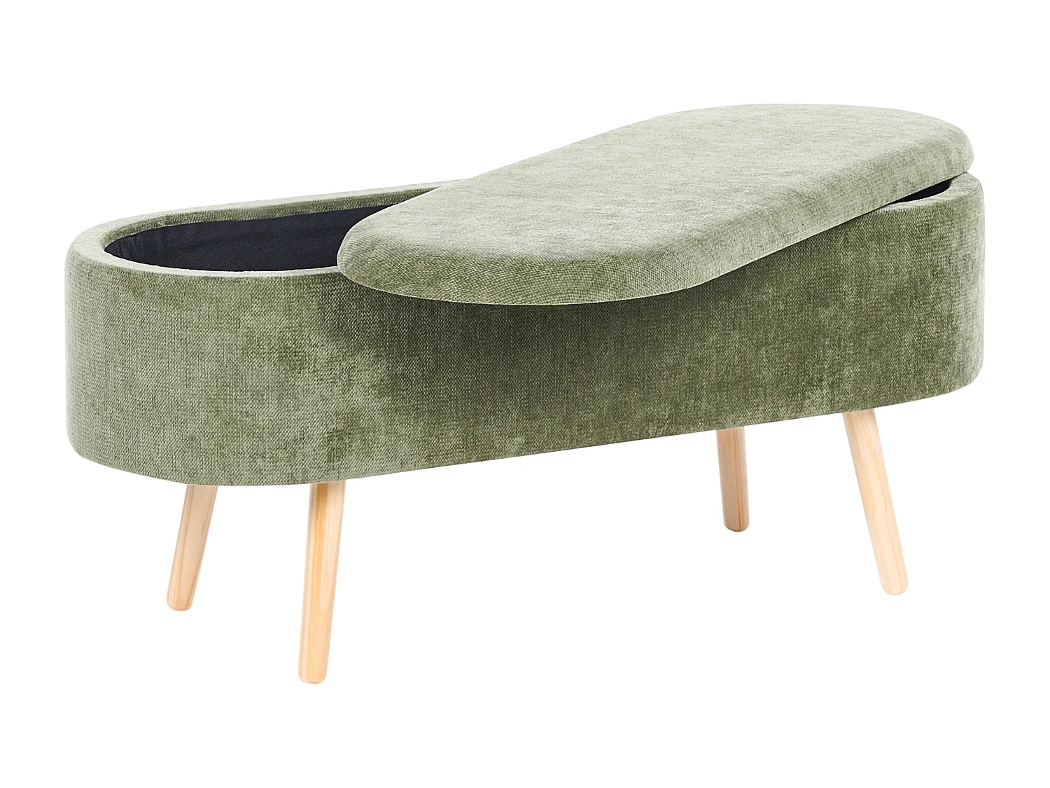 Banc de rangement en tissu vert OKLAHOMA