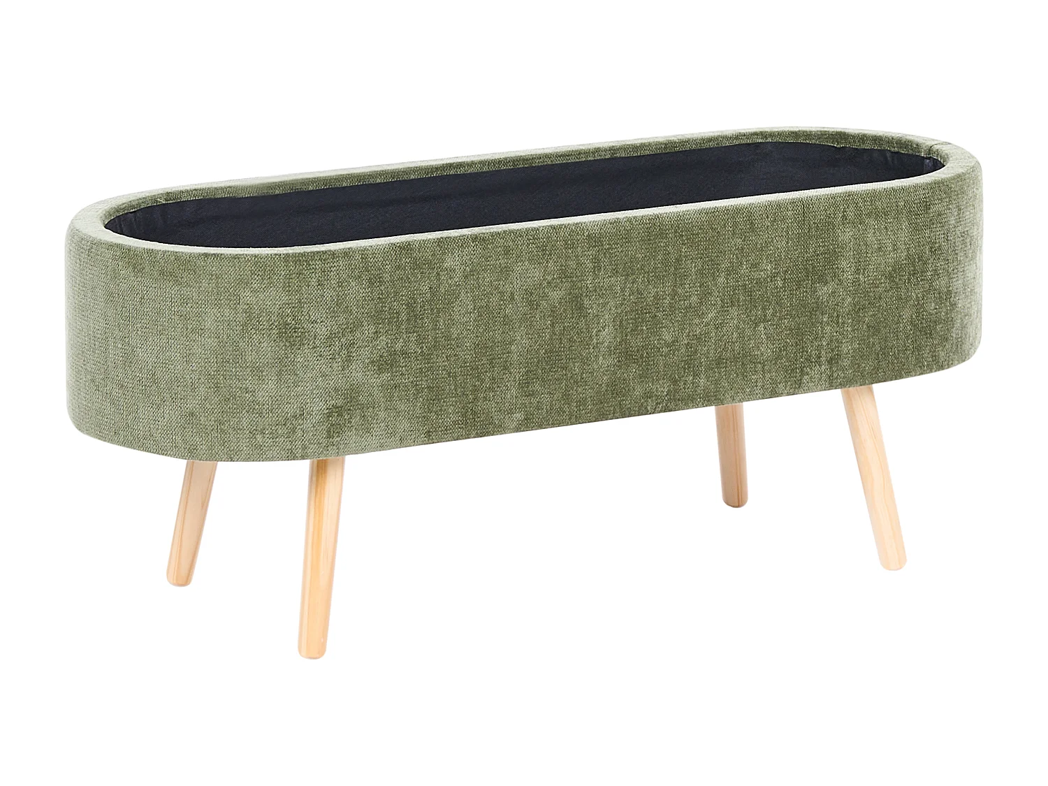 Banc de rangement en tissu vert OKLAHOMA