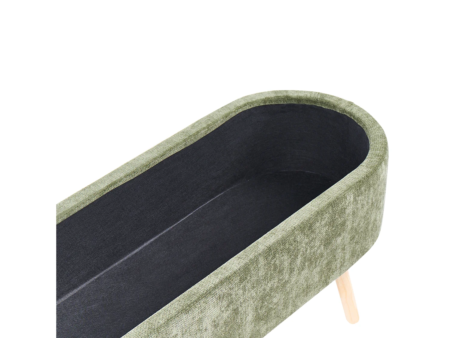 Banc de rangement en tissu vert OKLAHOMA