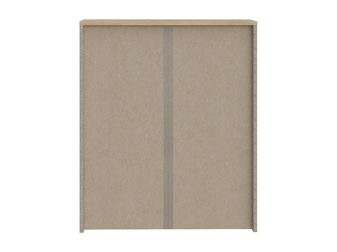 Commode L. 75 cm décor chêne et sable avec 3 tiroirs - DODOMA