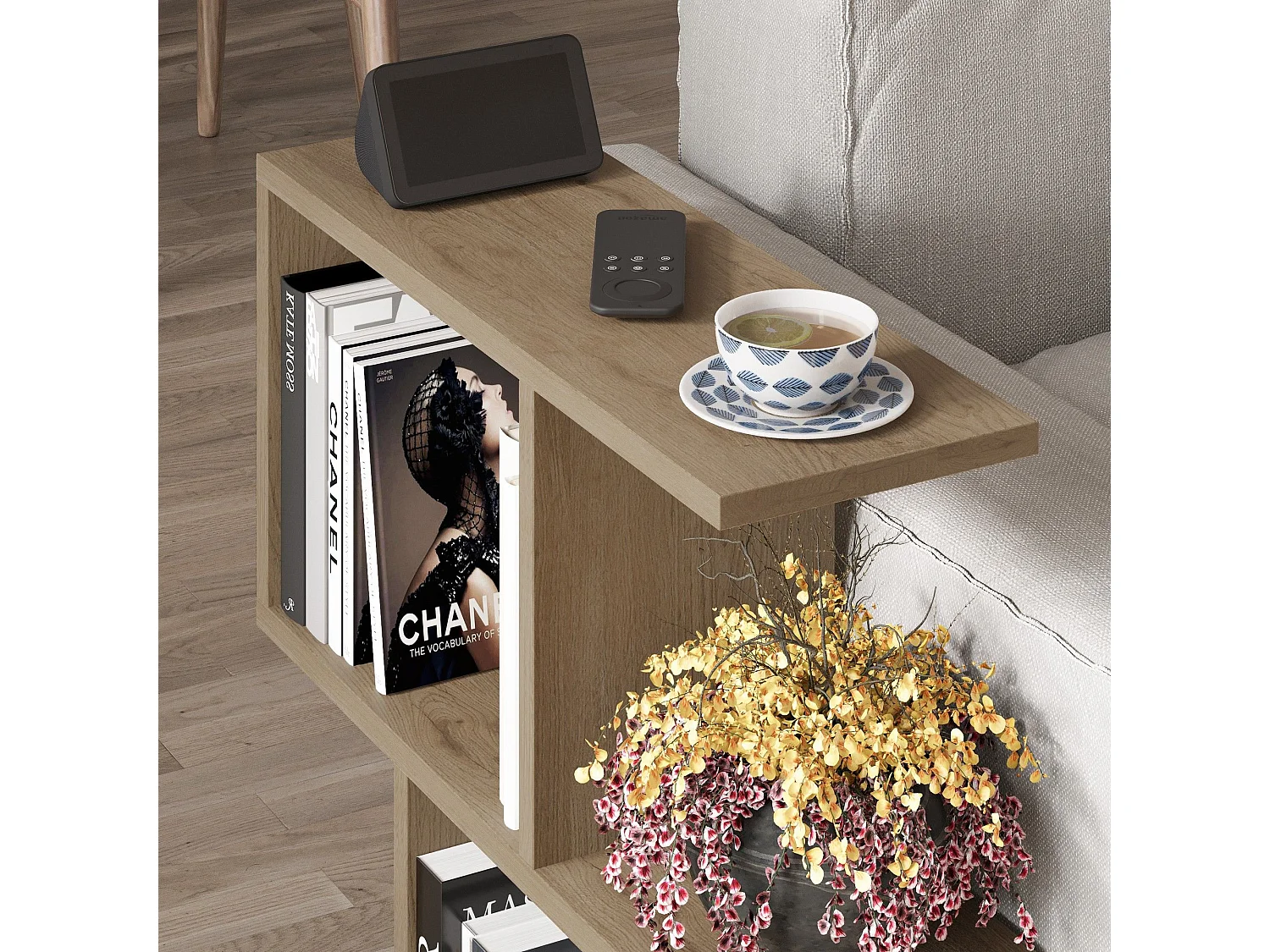 Table basse design Mery L60xH60cm Bois clair