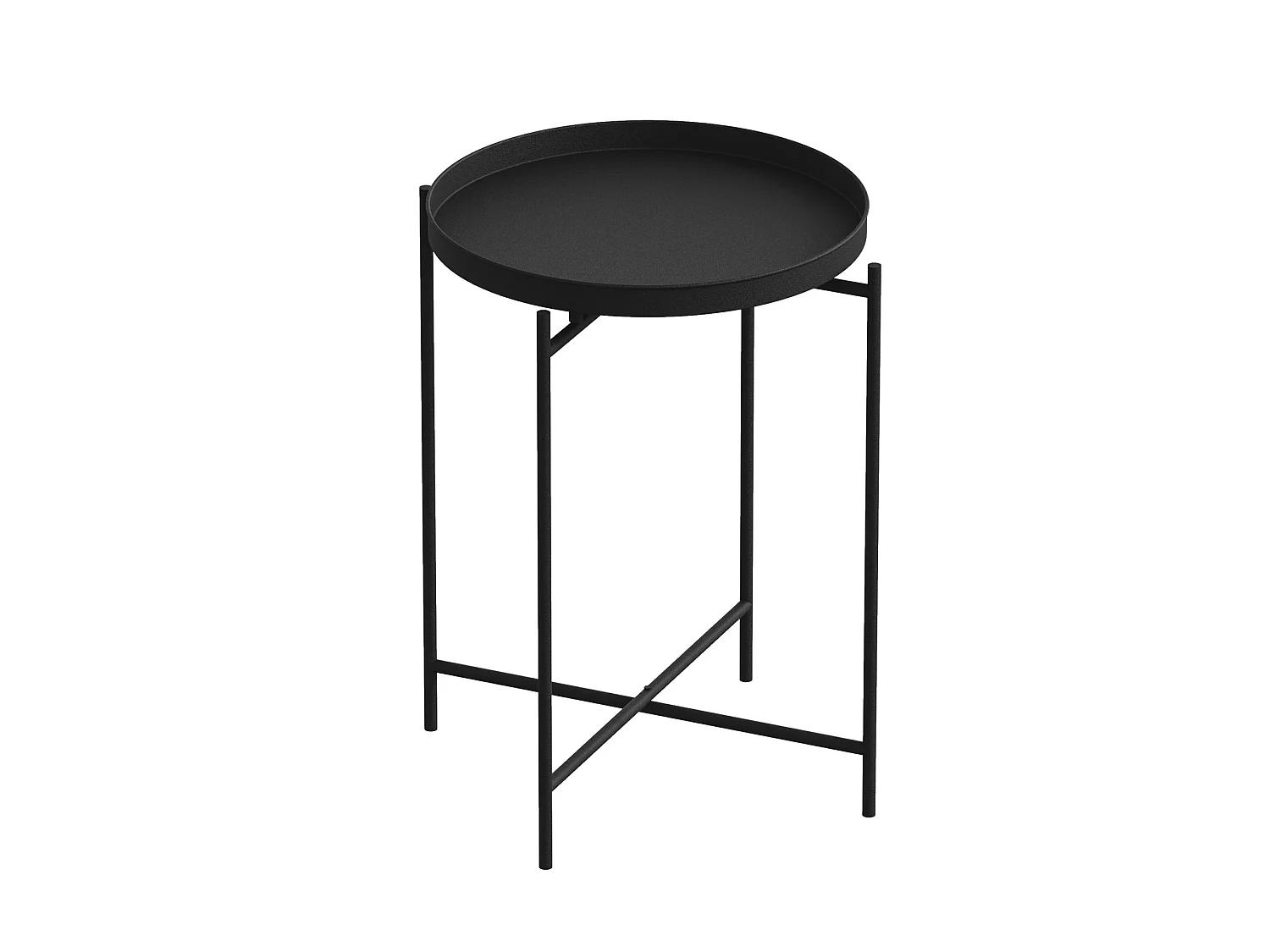 Modern Svart Metall Kaffebord "Sheby" 46 x 46 x 56 cm - Industriell Design