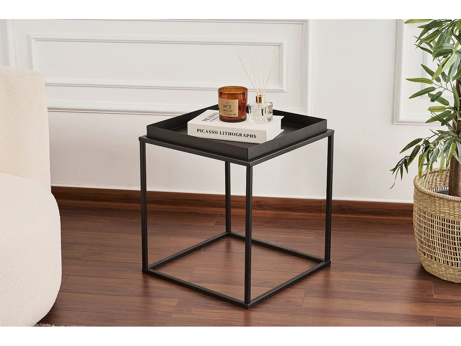 Table basse en métal "Koala" 45 x 45 x 52 cm - Noir